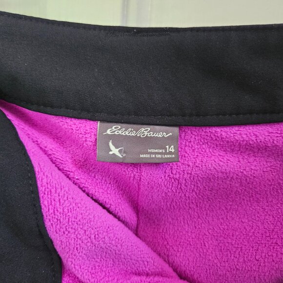 Eddie Bauer Adventure Snow Pants Black Winter Fall Cold Fleece Lined Plus size16 - Picture 3 of 6